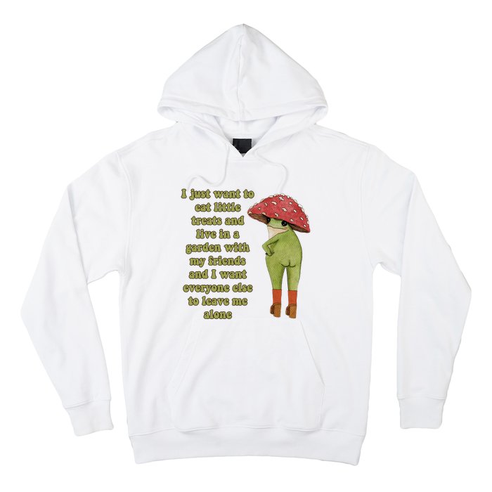 I Just Want To Eat Little Treats Funny Cartoon Frog Hoodie