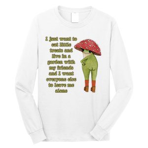 I Just Want To Eat Little Treats Funny Cartoon Frog Long Sleeve Shirt