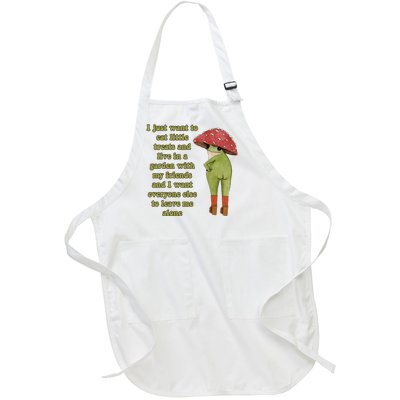 I Just Want To Eat Little Treats Funny Cartoon Frog Full-Length Apron With Pockets