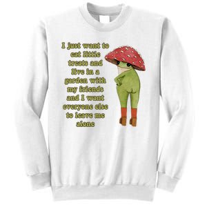 I Just Want To Eat Little Treats Funny Cartoon Frog Sweatshirt