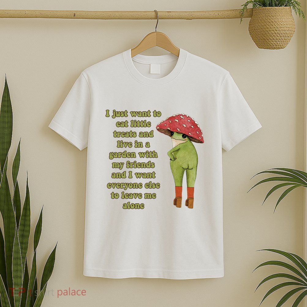 I Just Want To Eat Little Treats Funny Cartoon Frog T-Shirt