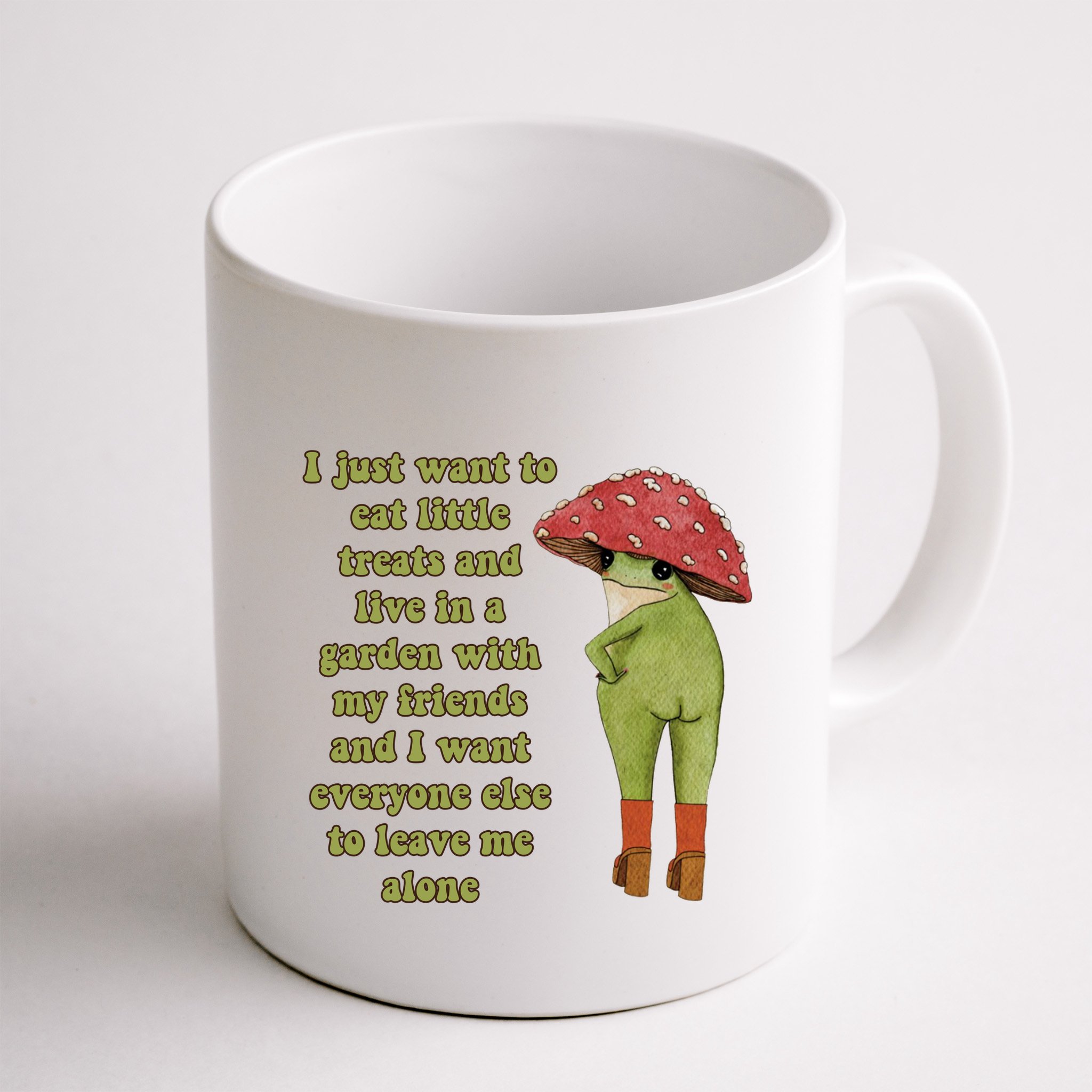 I Just Want To Eat Little Treats Funny Cartoon Frog Mug