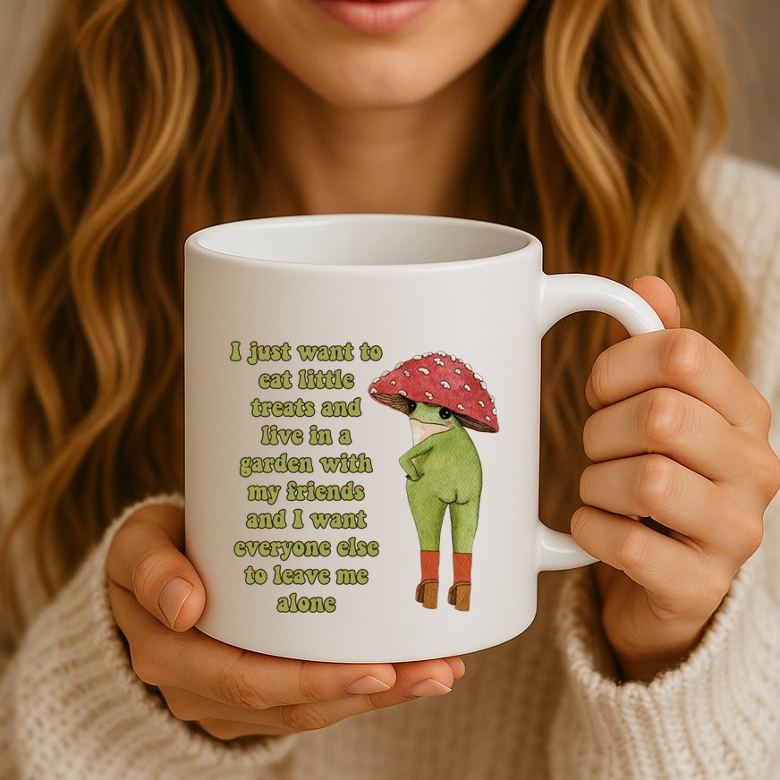 I Just Want To Eat Little Treats Funny Cartoon Frog Mug