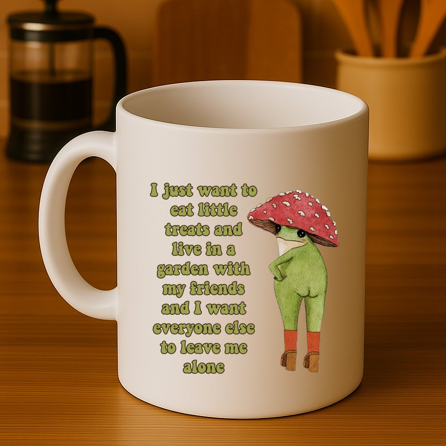 I Just Want To Eat Little Treats Funny Cartoon Frog Mug