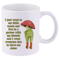 I Just Want To Eat Little Treats Funny Cartoon Frog 11oz C Handle Ceramic Mug