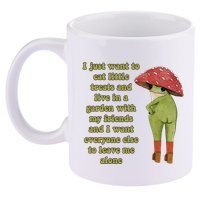 I Just Want To Eat Little Treats Funny Cartoon Frog 11oz C Handle Ceramic Mug