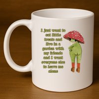 I Just Want To Eat Little Treats Funny Cartoon Frog 11oz C Handle Ceramic Mug