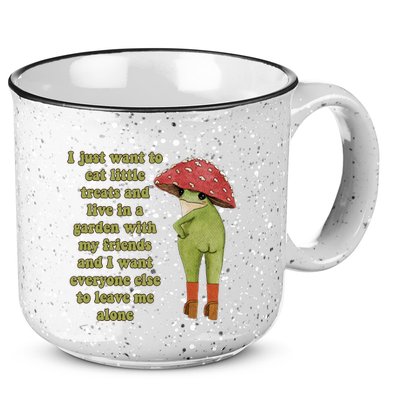 I Just Want To Eat Little Treats Funny Cartoon Frog 15oz Campfire Ceramic Mug