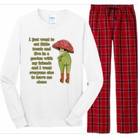 I Just Want To Eat Little Treats Funny Cartoon Frog Long Sleeve Pajama Set