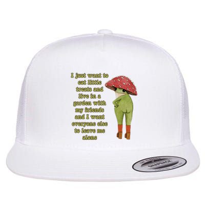 I Just Want To Eat Little Treats Funny Cartoon Frog Flatbill Hat