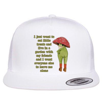 I Just Want To Eat Little Treats Funny Cartoon Frog Flat Bill Trucker Hat