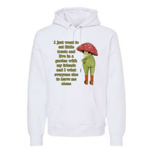 I Just Want To Eat Little Treats Funny Cartoon Frog Premium Hoodie