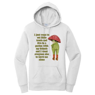 I Just Want To Eat Little Treats Funny Cartoon Frog Women's Pullover Hoodie