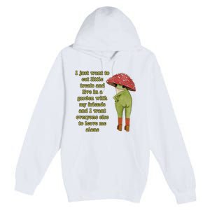 I Just Want To Eat Little Treats Funny Cartoon Frog Premium Pullover Hoodie