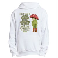 I Just Want To Eat Little Treats Funny Cartoon Frog Urban Pullover Hoodie