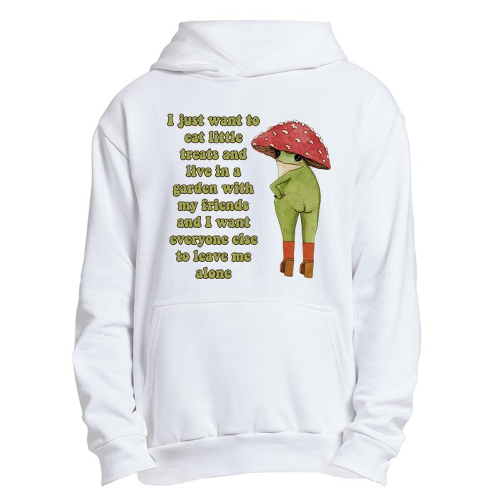 I Just Want To Eat Little Treats Funny Cartoon Frog Urban Pullover Hoodie