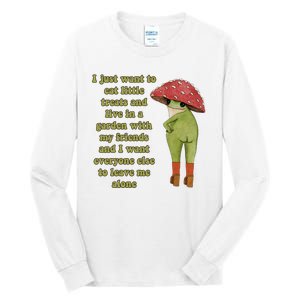 I Just Want To Eat Little Treats Funny Cartoon Frog Tall Long Sleeve T-Shirt