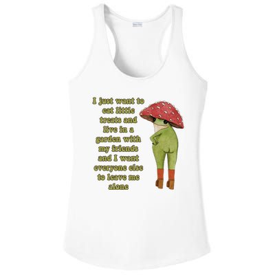 I Just Want To Eat Little Treats Funny Cartoon Frog Ladies PosiCharge Competitor Racerback Tank