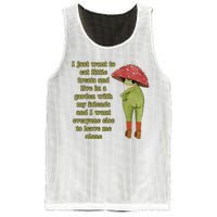 I Just Want To Eat Little Treats Funny Cartoon Frog Mesh Reversible Basketball Jersey Tank