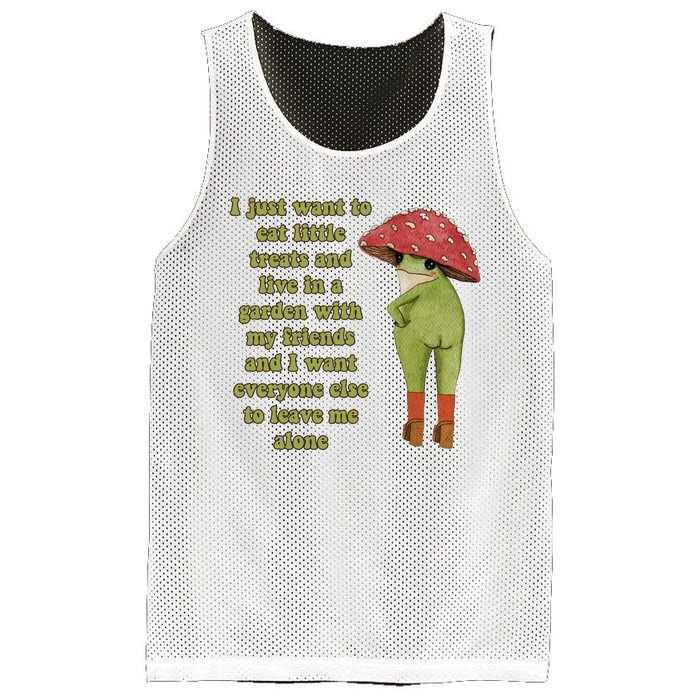 I Just Want To Eat Little Treats Funny Cartoon Frog Mesh Reversible Basketball Jersey Tank