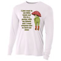 I Just Want To Eat Little Treats Funny Cartoon Frog Cooling Performance Long Sleeve Crew