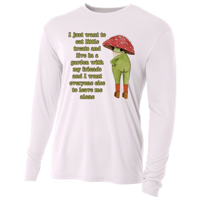 I Just Want To Eat Little Treats Funny Cartoon Frog Cooling Performance Long Sleeve Crew