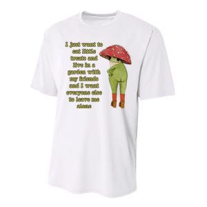 I Just Want To Eat Little Treats Funny Cartoon Frog Performance Sprint T-Shirt