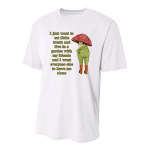 I Just Want To Eat Little Treats Funny Cartoon Frog Youth Performance Sprint T-Shirt