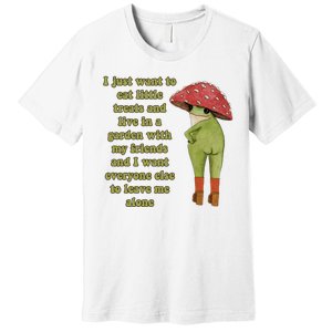 I Just Want To Eat Little Treats Funny Cartoon Frog Premium T-Shirt