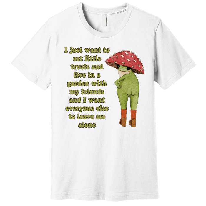 I Just Want To Eat Little Treats Funny Cartoon Frog Premium T-Shirt