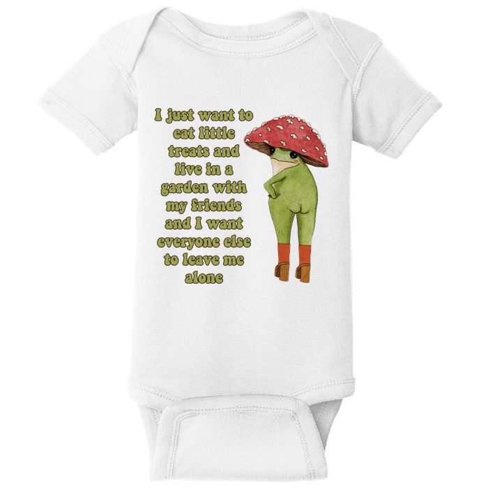 I Just Want To Eat Little Treats Funny Cartoon Frog Baby Bodysuit