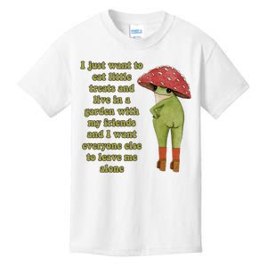 I Just Want To Eat Little Treats Funny Cartoon Frog Kids T-Shirt