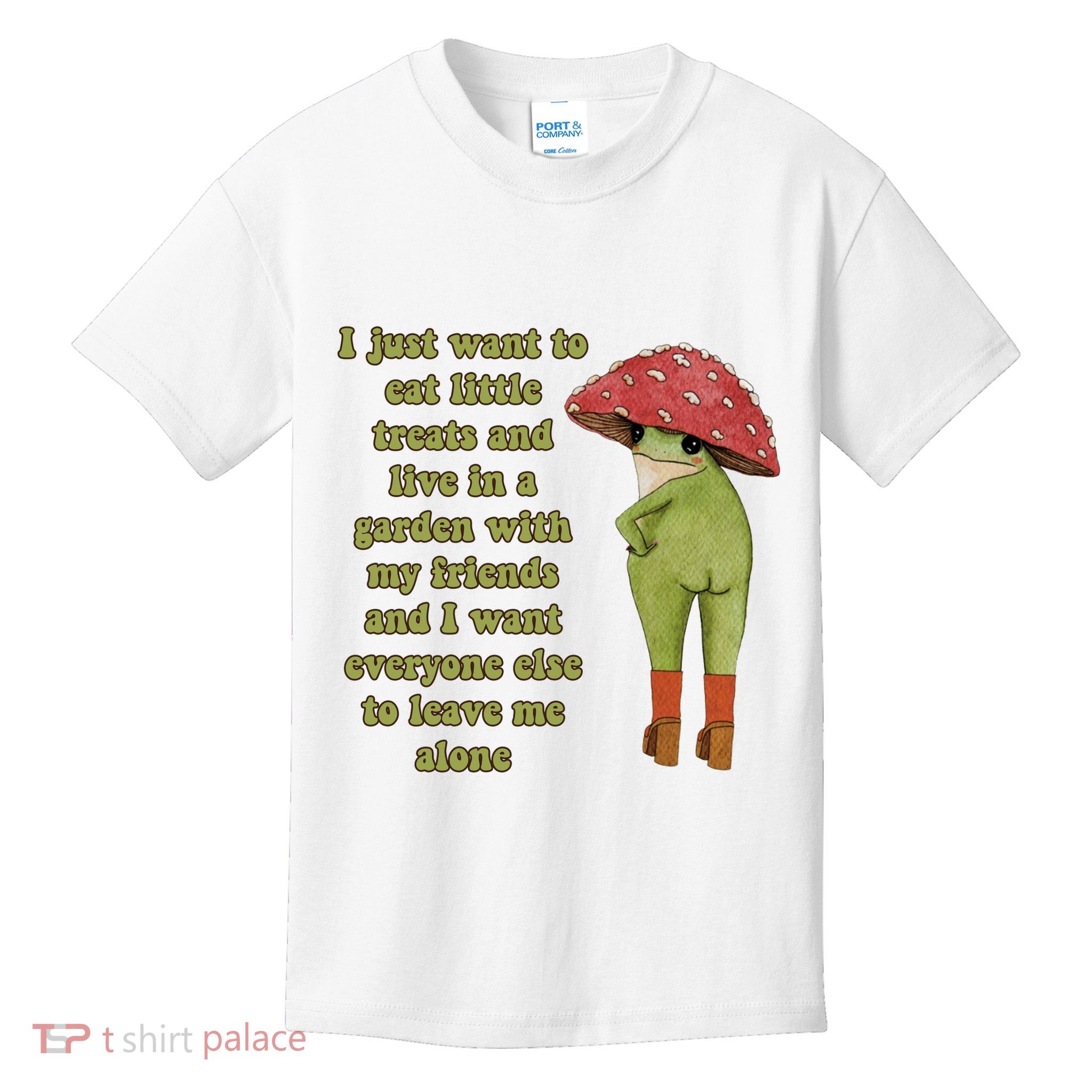 I Just Want To Eat Little Treats Funny Cartoon Frog Kids T-Shirt
