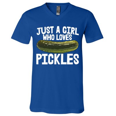 I'm Just Who Loves Pickles Gift Food Tee Tasty Pickles Gift V-Neck T-Shirt