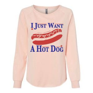 I Just Want A Hot Dog Womens California Wash Sweatshirt