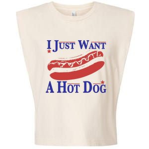 I Just Want A Hot Dog Garment-Dyed Women's Muscle Tee