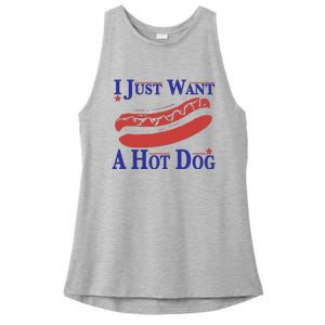 I Just Want A Hot Dog Ladies PosiCharge Tri-Blend Wicking Tank