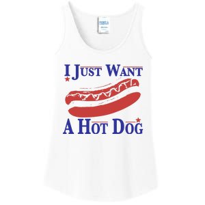 I Just Want A Hot Dog Ladies Essential Tank