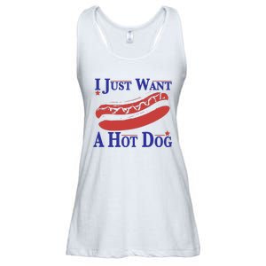 I Just Want A Hot Dog Ladies Essential Flowy Tank