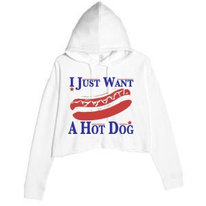 I Just Want A Hot Dog Crop Fleece Hoodie