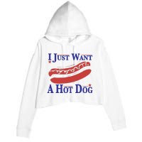 I Just Want A Hot Dog Crop Fleece Hoodie