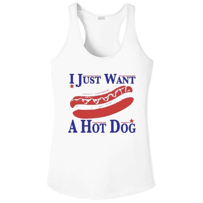 I Just Want A Hot Dog Ladies PosiCharge Competitor Racerback Tank