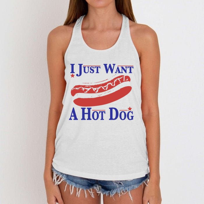 I Just Want A Hot Dog Women's Knotted Racerback Tank