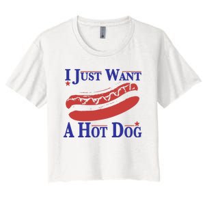 I Just Want A Hot Dog Women's Crop Top Tee