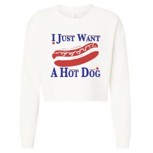 I Just Want A Hot Dog Cropped Pullover Crew