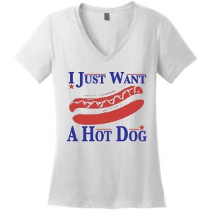 I Just Want A Hot Dog Women's V-Neck T-Shirt