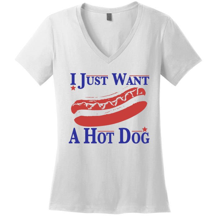 I Just Want A Hot Dog Women's V-Neck T-Shirt