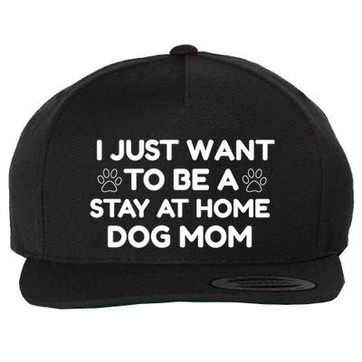 I Just Want To Be A Stay At Home Dog Mom Gift Wool Snapback Cap