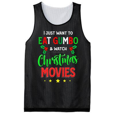 I Just Want To Eat Gumbo And Watch Xmas Movies Cajun Xmas Mesh Reversible Basketball Jersey Tank