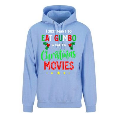 I Just Want To Eat Gumbo And Watch Xmas Movies Cajun Xmas Unisex Surf Hoodie